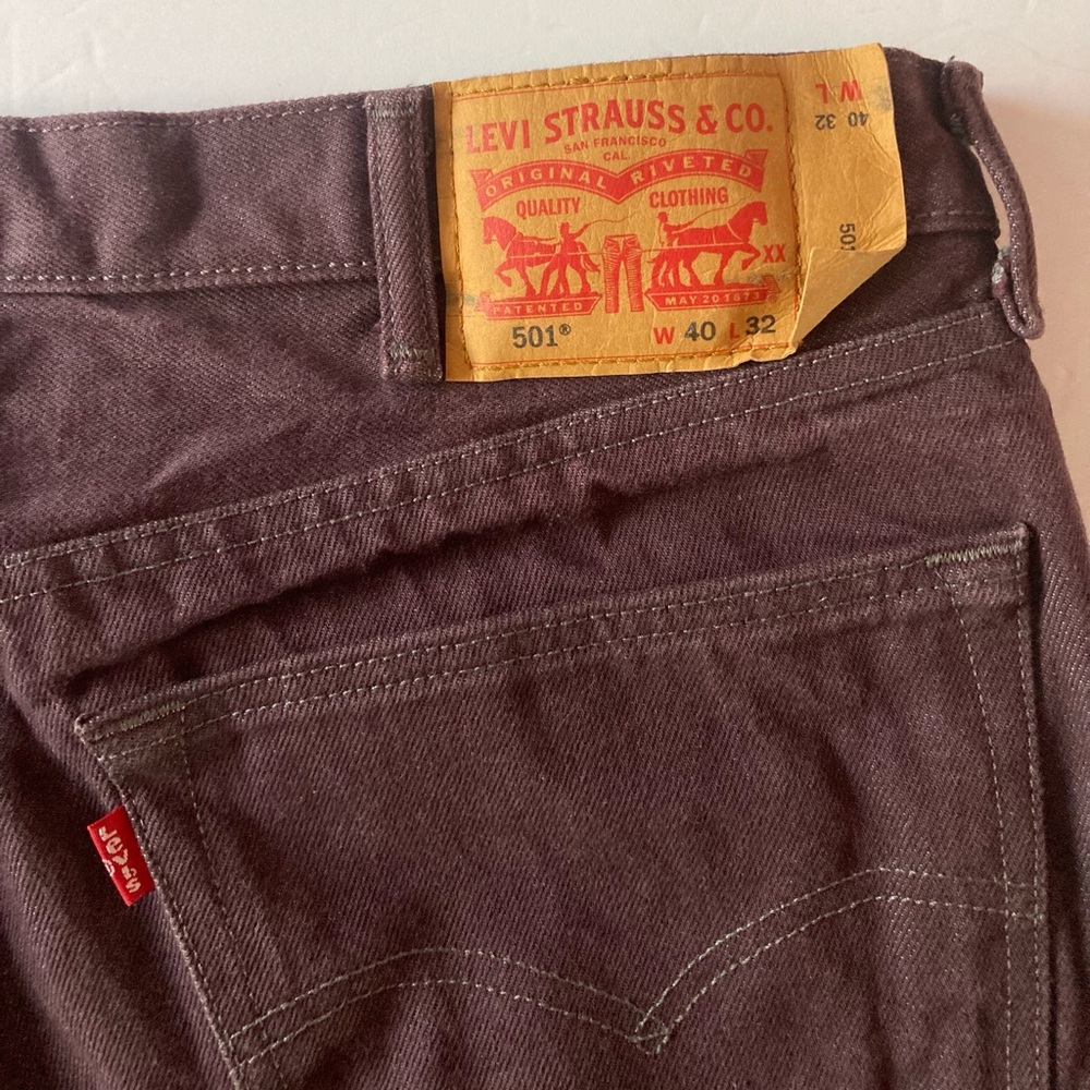Levi's 501 Men's W40 L32 Purple Straight leg Jeans 100%cotton